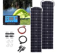 Flexible and Ultra-Thin Solar Power Kit, 400W 600W 800W 1200W Monocrystalline Solar Panel with Controller, Solar Sys-TEM kit Photovoltaic Module for Caravan, RV, Boat and Uneven Surfaces,2×200W
