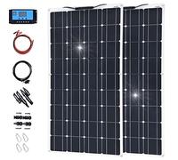 Flexible and Ultra-Thin Solar Power Kit, 400W 600W 800W 1200W Monocrystalline Solar Panel with Controller, Solar Sys-TEM kit Photovoltaic Module for Caravan, RV, Boat and Uneven Surfaces,2×200W