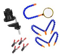 Flexible Arm Soldering Station with 5 Adjustable Clamps Magnifier & USB Fan for Welding Repair Tools Portable PCB Holder