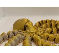 Flexible Articulating Octopus Figurine 3D Printed K E Kreations Solid Brown with White Suckers or Gold-Silver Beige Finish Sensory Fidget Aid for ADHD Autism Anxiety Desk Decor (Gold/Silver)