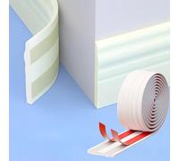 Flexible Baseboard Molding Trim, Peel and Stick Rubber Wall Base Moulding Trim, 3.8Inch x 16.4Feet Self-Adhesive Vinyl Wall Base Cove Base (Creamy White)