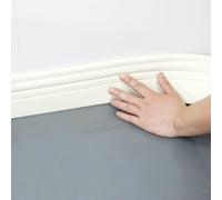 Flexible Baseboards Molding Trim，White Trim Peel and Stick, Mirror Border Design, Wall Ceiling Floor Cabinet Tile Edge Moulding, Vinyl Base Cove Chair Rail, 6 Inch×20FT