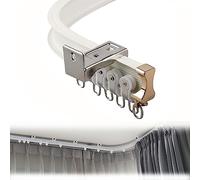 Flexible Bay Window Curtain Track, Adjustable Ceiling/Wall Mount Rod for Room Divider, White, Perfect for Drapes and Curtains, Easy Installation, Durable and Stylish.