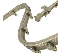 Flexible Bay Window Curtain Track Bendable Aluminum Curtain Rod Sliding Room Divider Rails Gray 4m (4 x 1m) Ideal for Curved Spaces and Custom Designs