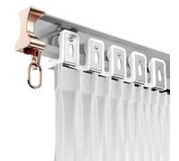 Flexible Benble Curtk System Sliding Aluminum Rod with Roller for Shower Bay Window & Bedroom Top Install 6m/19.7FT (Silver) Ideal for Custom Curtains