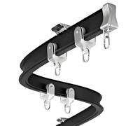 Flexible Bendable ain Track 12.8FT with Roller Hoo for Room Divider Living Room Bedroom Office - Black ain System