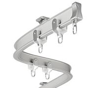 Flexible Bendable ain Track System with Roller Hoo 18.1FT at for Room Divider in Living Room Bedroom Office - White 9.5FT & 11.8FT Opts