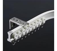 Flexible Bendable Aluminum Curtain Track 1-6.0m/3.2-20ft, Universal Wall & Ceiling Mount Curtain Rods, For L/U Shape Bay Windows, Shower Curtains, Room Divider & DIY(White B,3.6m/12FT/3*120cm)