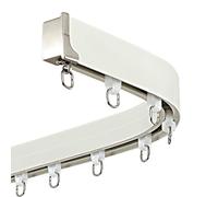 Flexible Bendable Ceiling ain Track - Curved Room Divider for Bay Oval Showers & Bathroom Corners - 9.5 ft (2.90 m) White Rail System