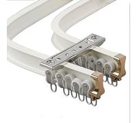 Flexible Bendable Ceiling Curtain Track Double Rail Aluminium Alloy, Easy Installation for Room Dividers and Shower Areas