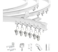 Flexible Bendable Ceiling Curtain Track Heavy Duty 6m Curved Curtain Rail for Curtain, Ceiling or Wall Mounted Curtain Rail Track System for Bay Window RV Bunk Bed Room Divider