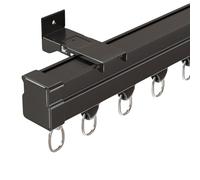 Flexible Bendable Ceiling Curtain Track, Shower Pole, Ceiling Sliding Track for Window Shower Living Room Bedroom Kitchen Partition(Black,Top,270 cm=8.9 ft)