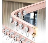 Flexible Bendable Curtain Rails, Aluminum Sliding Curtain Tracks, Silent Track for Curtains, Easy to Install, for Bedroom, Living Room, Hospital, RV (Default top Install)(Pink,1.8m/5.9FT(2 * 0.9m))