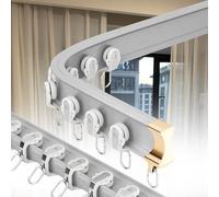 Flexible Bendable Curtain Rails, Aluminum Sliding Curtain Tracks, Silent Track for Curtains, Easy to Install, for Bedroom, Living Room, Hospital, RV (Default top Install)(Silver,1.25m/4.1FT)