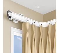 Flexible Bendable Curtain Track 100-600cm, Heavy Duty Curved Curtain Rail Ceiling Or Wall Mount, For Bay Windows Rv Room Divider, Strong Load Bearing, Not Easy To Break, Easy To Bend(B,300cm/9.8FT)