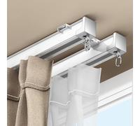 Flexible Bendable Curtain Track Ceiling Curtain Track, Curved Curtain Rail Wall Mount Sliding Ceiling Track System Set For RV, Bay Window, Room Divider(Top-loading,3.1m(10.2ft))