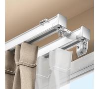 Flexible Bendable Curtain Track Ceiling Curtain Track, Curved Curtain Rail Wall Mount Sliding Ceiling Track System Set For RV, Bay Window, Room Divider(Side-loading,5.2m(17.1ft))