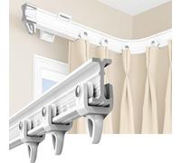 Flexible Bendable Curtain Track, Heavy Duty Curved Curtain Rail Ceiling Or Wall Mount, Bay Window Curtain Track for Ceiling Mounted Shower Curtain Rail Track(Side Mounted,3m)