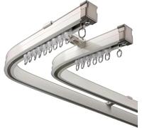 Flexible Bendable Double ain Track Curved & Straight Rail for Room Divider Shower ains Bedroom Ceiling Mount 1.8m (5.9ft) Adjustable Easy Install