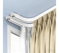 Flexible Bendable System - Single & Double Curved Rail Easy-to-Inll Ceiling & Wall Track for Smooth Sliding ains & Bendable (White-C 170cm/5.6ft)