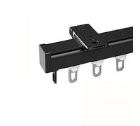 Flexible Black Ceiling Curtain Track System - Metal Sliding Room Divider, Hospital & Home Use, Easy Install Aluminium Curtain Rail, Straight Slides for Privacy & Space Management.