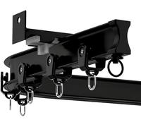 Flexible Black Curtain Track System - 1m-12m Adjustable Ceiling Rail for L & U Shape Curtains, Wall-Mounted, 9m/29.5ft Fittings for Customizable Home Decor
