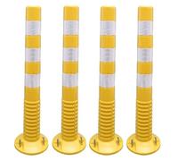 Flexible Black & Yellow Traffic Bollard Post, 30" PU Safety BER with Reflective Band for Driveway & Parking Lot，Blue+white-76cm(30 in)，Blue+white-76cm(30 in)