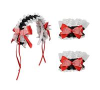 Flexible Bow Decorated Headpiece Elastic Lace Hair Addition for Women Females Casual Fit Various Instances Lace Bow Headpiece