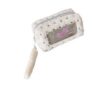 Flexible Bowknot Adorned Pen Organizers Spacious Compartment Zippers Systems Fabric Texture for Daily Use at School Work Students Pencil Fabric Pen Holder