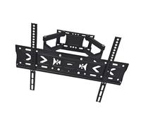 Flexible box mounts for 32 80" TVs. Emphasizes the rotation of an expandable arm and a flexible plan built from powerful space-efficient changeable mount