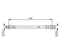 Flexible brake hose 1 987 476 077 BOSCH for MERCEDES-BENZ S-CLASS SL SL Coupe