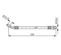 Flexible brake hose 1 987 476 365 BOSCH for OPEL SAAB
