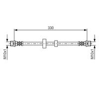 Flexible brake hose 1 987 476 411 BOSCH for VW TRANSPORTER / CARAVELLE Mk IV Bus