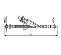 Flexible brake hose 1 987 476 817 BOSCH for FORD FIESTA Mk IV PUMA