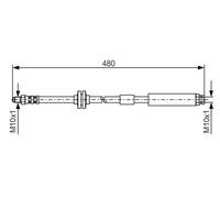 Flexible brake hose 1 987 476 824 BOSCH for FIAT PUNTO PUNTO Hatchback Van
