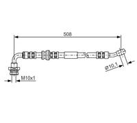 Flexible brake hose 1 987 476 932 BOSCH for SUZUKI JIMNY Closed Off-Road Vehicle