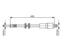 Flexible brake hose 1 987 481 005 BOSCH for MERCEDES-BENZ VITO Bus V-CLASS