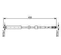 Flexible brake hose 1 987 481 051 BOSCH for CITROËN PEUGEOT