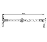 Flexible brake hose 1 987 481 059 BOSCH for VOLVO C70 II Convertible S40 II V50