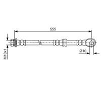 Flexible brake hose 1 987 481 087 BOSCH for MITSUBISHI PAJERO/SHOGUN IV