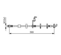 Flexible brake hose 1 987 481 089 BOSCH for PEUGEOT 508 I 508 SW I