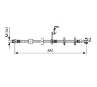 Flexible brake hose 1 987 481 102 BOSCH for PEUGEOT 508 I 508 SW I
