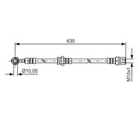 Flexible brake hose 1 987 481 384 BOSCH for CHEVROLET DAEWOO