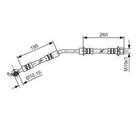 Flexible brake hose 1 987 481 408 BOSCH for TOYOTA DAIHATSU