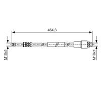 Flexible brake hose 1 987 481 541 BOSCH for MERCEDES-BENZ VW