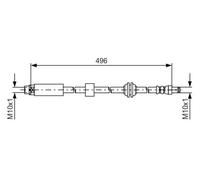 Flexible brake hose 1 987 481 590 BOSCH for BMW 5 5 Touring