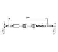 Flexible brake hose 1 987 481 664 BOSCH for VW TRANSPORTER / CARAVELLE Mk V Bus