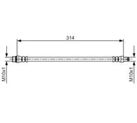 Flexible brake hose 1 987 481 718 BOSCH for DACIA RENAULT