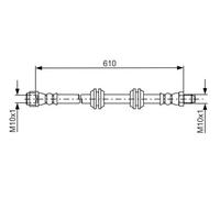 BRAKE HOSE 1 987 481 744 FOR MERCEDES-BENZ OM642.940/820 3.0L 6cyl M-CLASS 6.2L