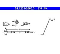 Flexible brake hose 24.1253-0060.3 ATE for SKODA VW SEAT